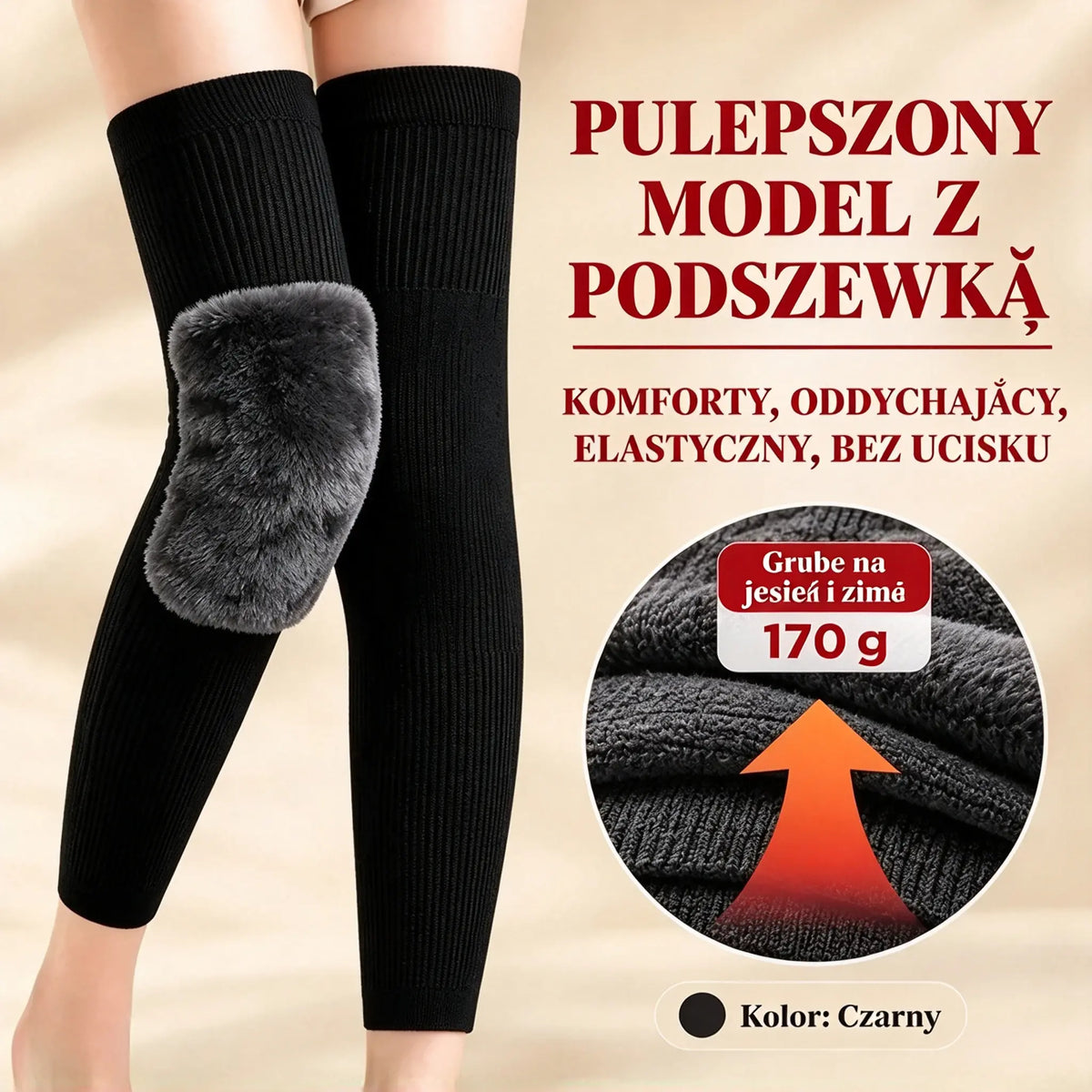 ❄️ Ciepłe Ocieplacze na Kolana i Nogi 🦵 | Przedłużony Model z Miękkim, Puszystym Futerkiem 🔥 Idealne na Mroźne Dni!