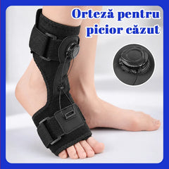 【2 buc】Orteză Medicală pentru Picior Drop și Fascită Plantară, cu Buton Rotativ de Ajustare și Suport din Aluminiu, Utilizare Zi și Noapte