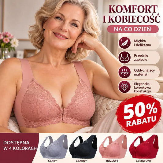 🔥 Oferta limitowana 🔥 【Zestaw 3 szt.】 👙 Biustonosz bez fiszbin z zapięciem z przodu – wygodne podtrzymanie dużego biustu i gładsza linia pleców ✨