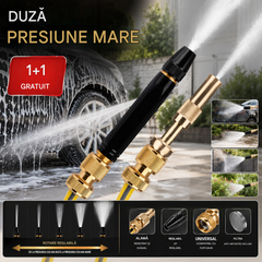 🚿【Set de 2 piese】💧 Pistol de apă de înaltă presiune: pentru spălarea mașinilor și grădinărit, cu o presiune de 10 ori mai mare și moduri multiple. ⚡