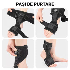 【2 buc】Orteză Medicală pentru Picior Drop și Fascită Plantară, cu Buton Rotativ de Ajustare și Suport din Aluminiu, Utilizare Zi și Noapte
