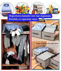 Cutie de Depozitare Pliabilă pentru Dulap – Set de 4 Bucăți, Ideală pentru Organizare，Ușor de luat și nu dezordonat