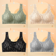😇【Set de 4】🔥Sutien de damă cu nasturi în față, fără legături❤️【40-100】