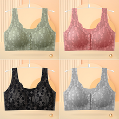 😇【Set de 4】🔥Sutien de damă cu nasturi în față, fără legături❤️【40-100】