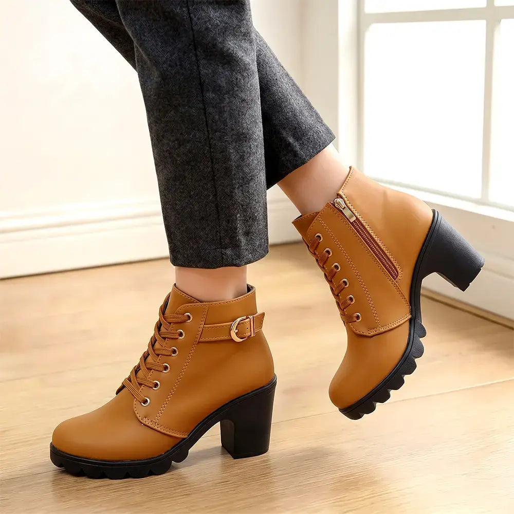 👢✨ Damskie Botki na Słupku 35–42 | Wygodne i Eleganckie na Cały Dzień
