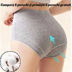 💖【🔥6 bucăți 139 lei】Chiloți cu talie înaltă și ridicare a șoldurilor, confecționați din bumbac de cea mai înaltă calitate ✨️ (45-105 kg)