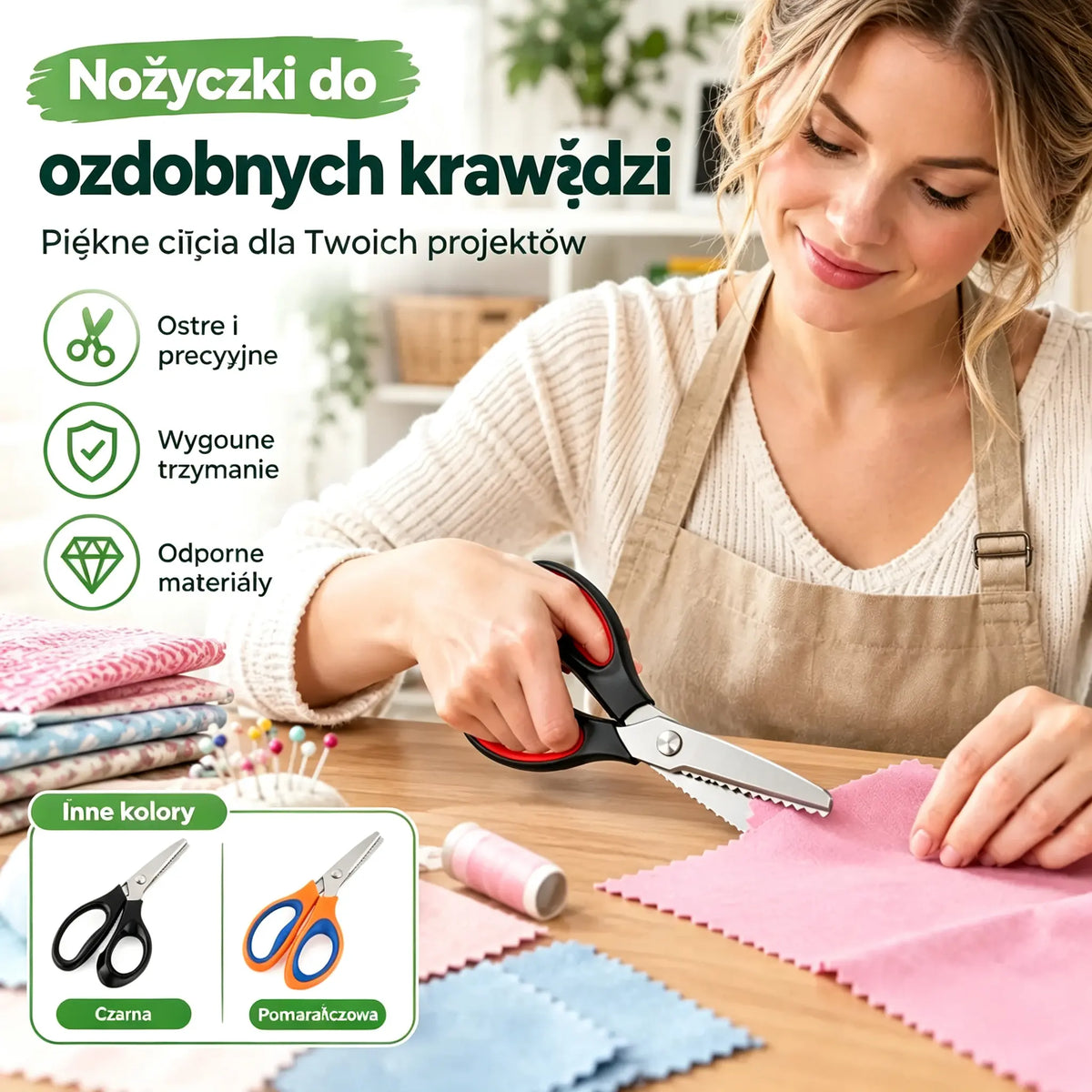 ✂️Ręcznie wykonany nóż do przycinania koronek – model trójkątny z falistym ostrzem