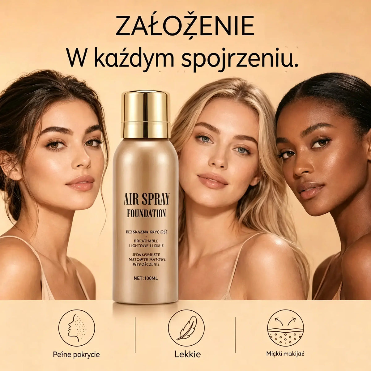 💄 Podkład w sprayu ✨ Mocne krycie, lekki efekt, wodoodporny i odporny na pot 💖 Naturalna cera bez efektu maski!