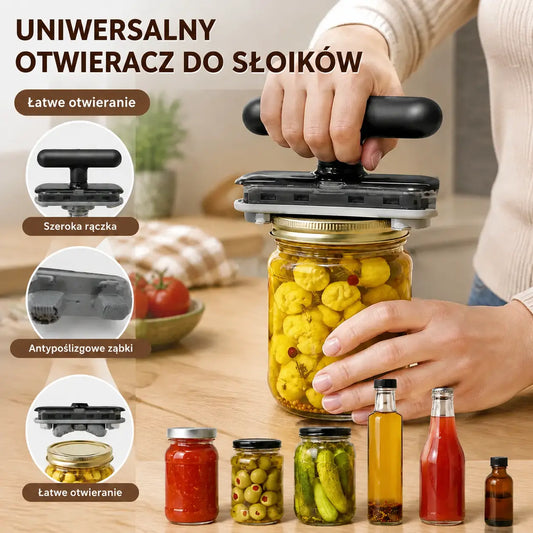 🎁🔥 2 SZTUKI ZA 99 ZŁ! Kup 1, drugi GRATIS! Otwieracz bez wysiłku – koniec z mocno zakręconymi słoikami 💪