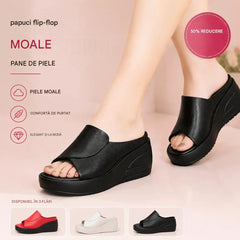🔥👡 Sandale elegante din piele naturală pentru femei, cu platformă și talpă moale