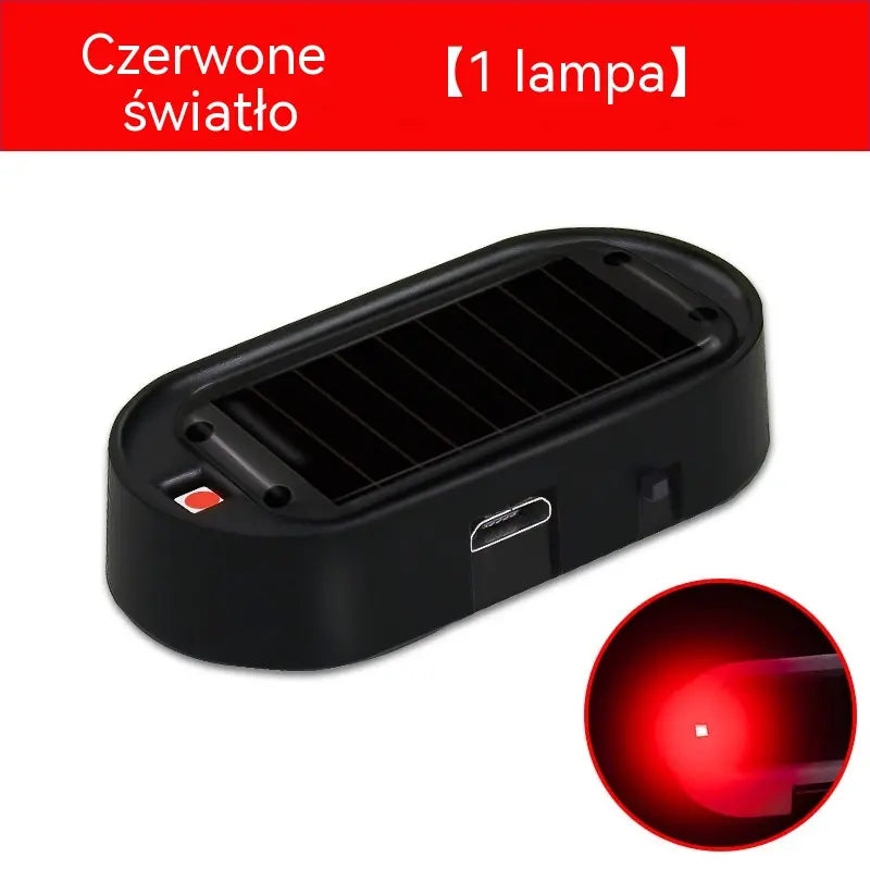 🚗1 sztuka 89 zł 🎁💥 Kompaktowa lampka ostrzegawcza LED przeciw kradzieży, zasilana energią słoneczną