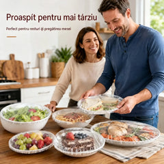 【200 bucăți】Folie transparentă de unică folosință, ideală pentru recipiente și alimente. Se potrivește perfect, oferă o etanșare bună și este ușor de utilizat.