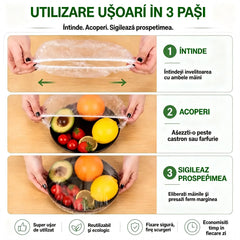 ⏳50% reducere🔥【300 bucăți】134 lei🎉Cu cât cumperi mai mult, cu atât economisești🎁Huse alimentare elastice de unică folosință, potrivite pentru boluri și farfurii
