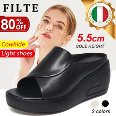 🔥👡【35-42】 Sandale elegante din piele naturală pentru femei, cu platformă și talpă moale
