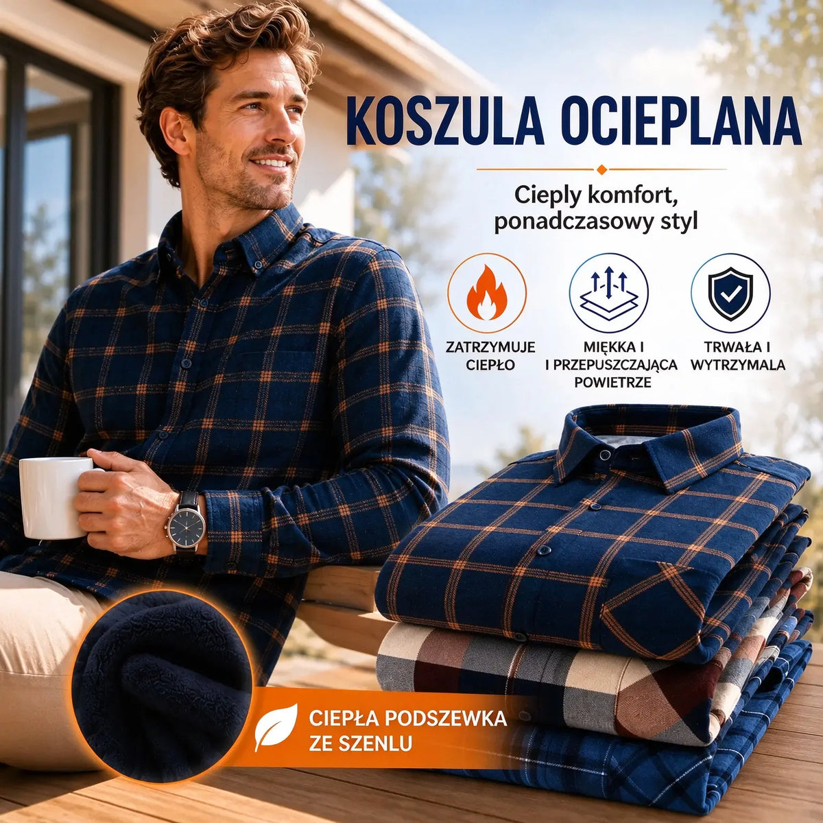 🔥 Koszulka Termiczna z Welurem po Obu Stronach ❄️ Ciepło i Wygoda na Zimę | L–5XL