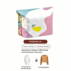 🧳【Set de 5 piese】💨 Pungă mare de depozitare sub vid, compresibilă: nu necesită pompă, este etanșă și ideală pentru a economisi spațiu în valize și acasă ✈️