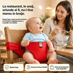 👶 【Cumpărați 1 obțineți 1 gratuit】Un produs indispensabil pentru hrănirea copiilor din mers! Centură de siguranță pentru un scaun înalt portabil, gata de utilizare cu un singur clic, cu protecție la cădere! ✨🎒