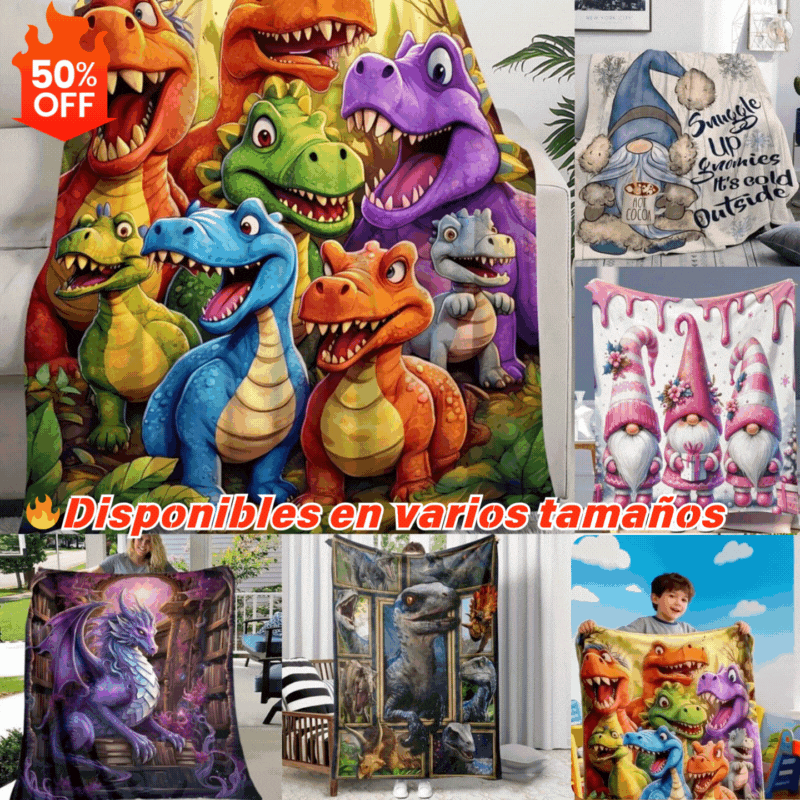 🔥 Flanela w kratę z artystycznym nadrukiem – miękka, ciepła i przyjemna w dotyku 【70 × 100 cm】