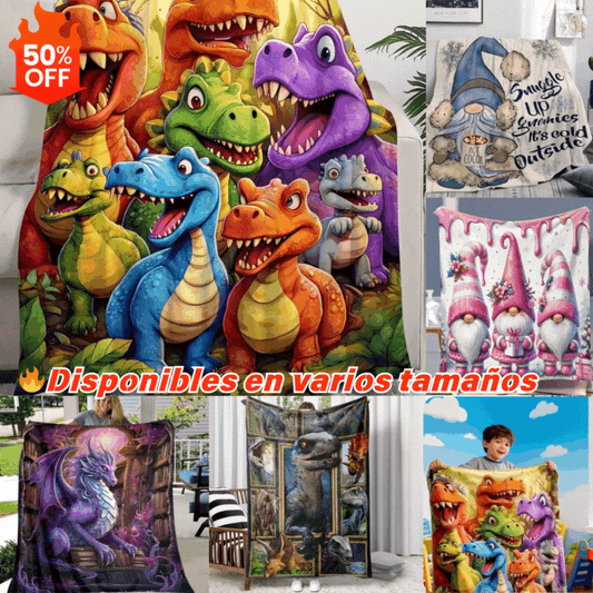 🔥 Flanela w kratę z artystycznym nadrukiem – miękka, ciepła i przyjemna w dotyku 【70 × 100 cm】