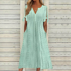 【🏆Cele mai bine vândute produse】👗 Rochie simplă și delicată, de culoare uni