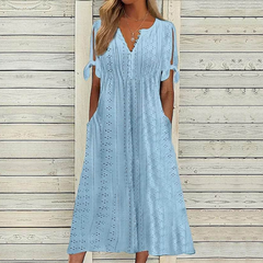 【🏆Cele mai bine vândute produse】👗 Rochie simplă și delicată, de culoare uni