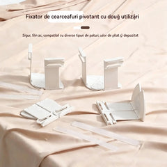 Set 4 piese - 134 lei - Cleme pentru cearșafuri: Cleme antiderapante, invizibile, fără ace, care pot fixa cearșafurile și cearșafurile cu încastrare în colțuri pentru a preveni deplasarea.