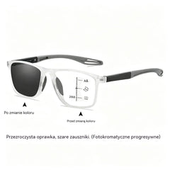 Przezroczysta oprawka, szare zauszniki