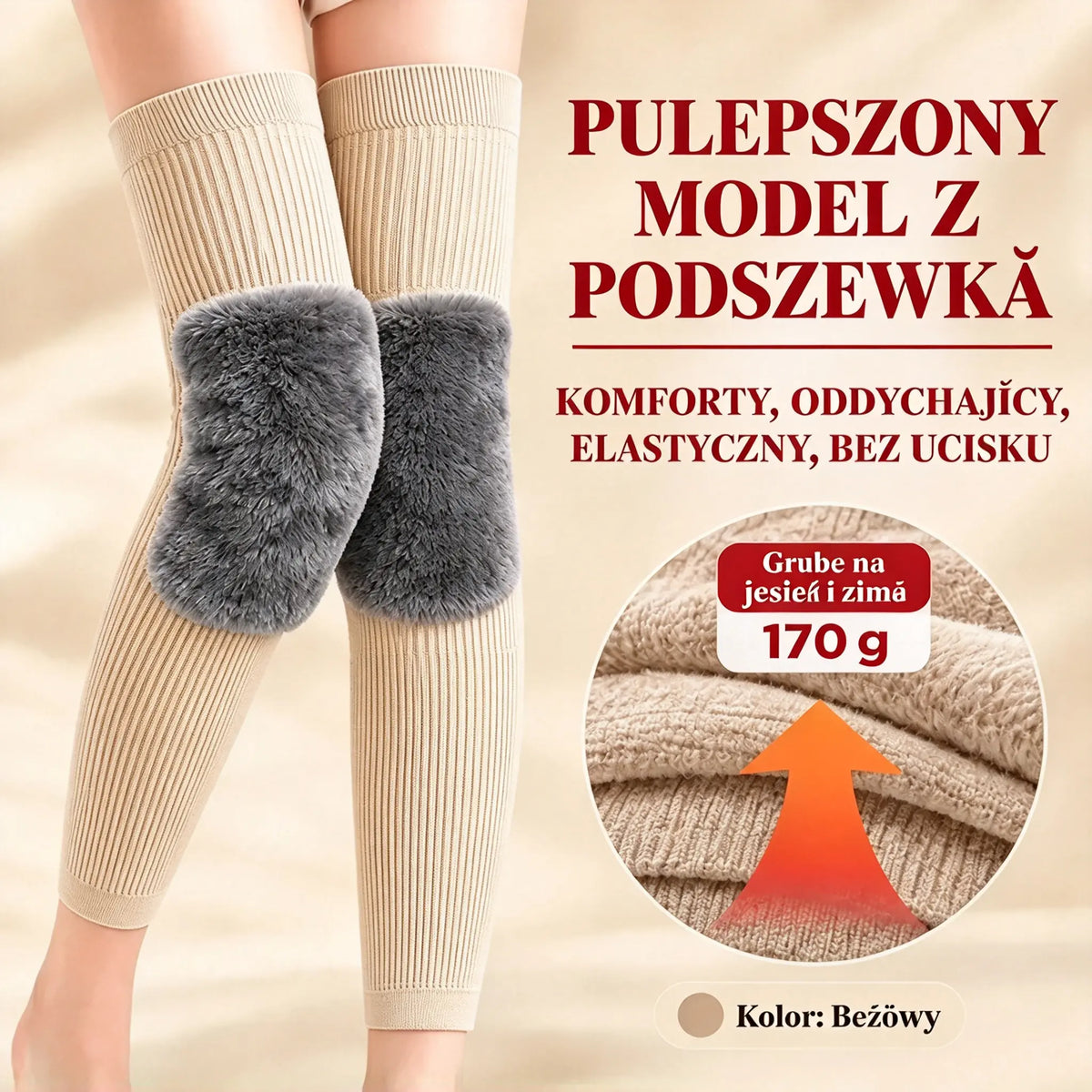 ❄️ Ciepłe Ocieplacze na Kolana i Nogi 🦵 | Przedłużony Model z Miękkim, Puszystym Futerkiem 🔥 Idealne na Mroźne Dni!