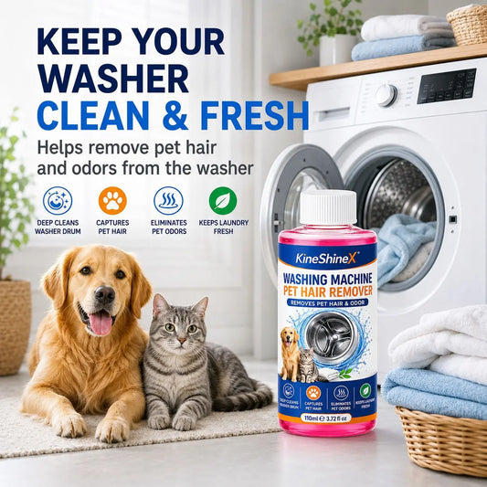 KUP 1, DRUGI GRATIS! 🎁 2 × 110 ml 🧼 Płyn do gruntownego czyszczenia pralki i usuwania sierści zwierząt - Koniec z sierścią w pralce!🐾
