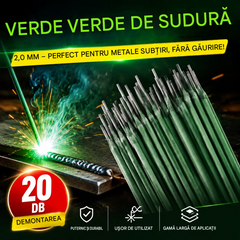 🔥【30% REDUCERE】🟢【20 buc】Electrod de sudură verde 2.0 – Perfect pentru tablă subțire, nu necesită găurire!