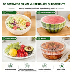 ⏳50% reducere🔥【300 bucăți】134 lei🎉Cu cât cumperi mai mult, cu atât economisești🎁Huse alimentare elastice de unică folosință, potrivite pentru boluri și farfurii