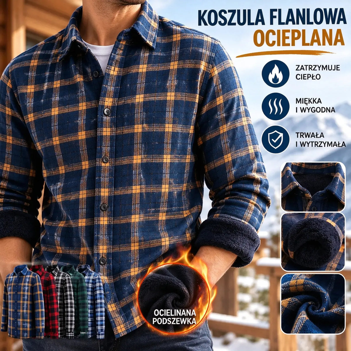 🔥 Koszulka Termiczna z Welurem po Obu Stronach ❄️ Ciepło i Wygoda na Zimę | L–5XL