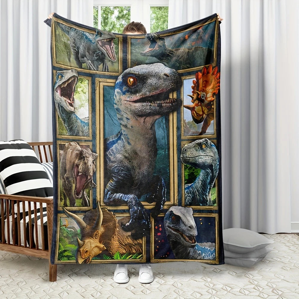 🔥 Flanela w kratę z artystycznym nadrukiem – miękka, ciepła i przyjemna w dotyku 【70 × 100 cm】