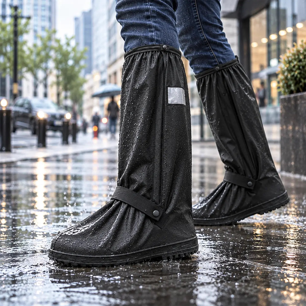 ☔ Wodoodporne Ochraniacze na Buty 👟 Chroń Sneakersy przed Deszczem, Błotem i Brudem | Antypoślizgowe i Składane