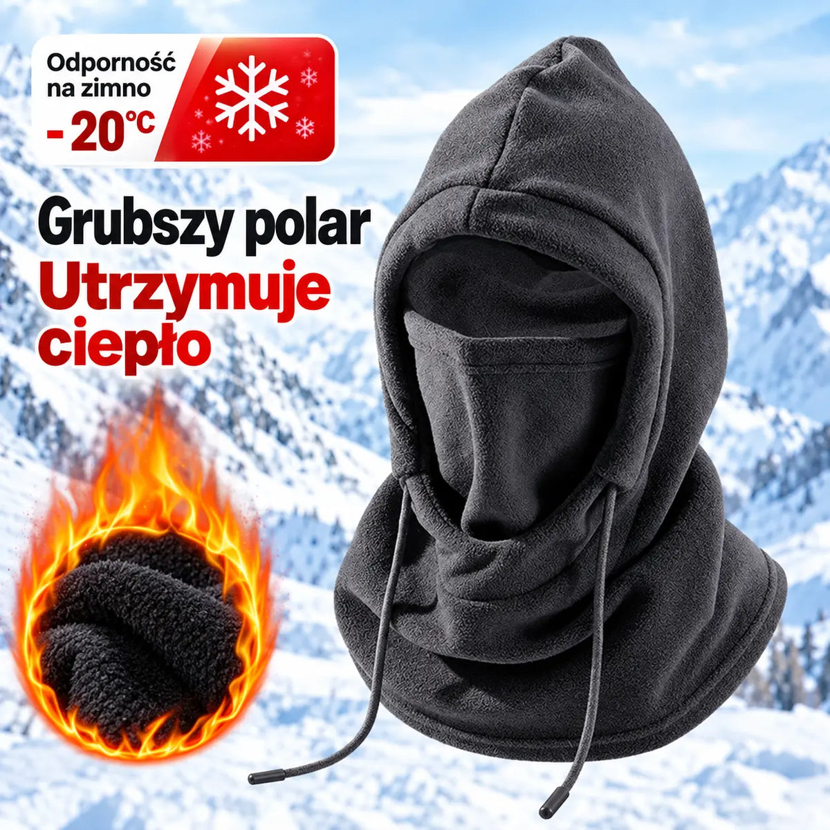 ❄️ Ciepło nawet przy -20°C! Polarowa czapka termiczna 🧣 Idealna na narty, motor i zimowe dni