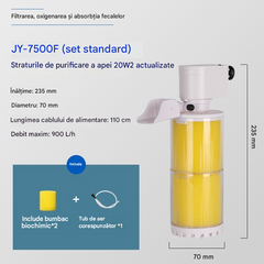 🐟Sistem de circulație a apei pentru acvariu cu filtru 3 în 1, funcționare silențioasă.