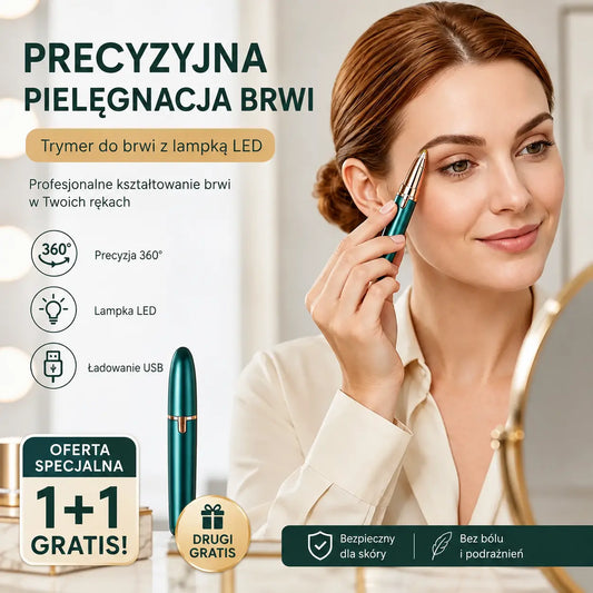 🎁 Kup 1, drugi GRATIS! ✨ Precyzyjny trymer do brwi z LED – szybko, bez bólu i bez zacięć