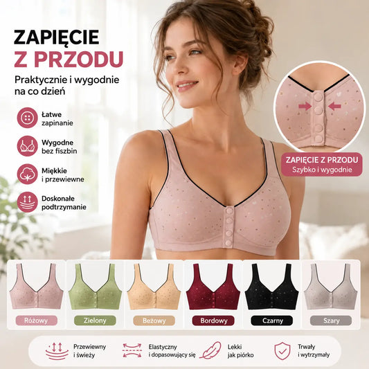🔥 1+1 GRATIS! 😍 Biustonosz bez fiszbin ❤️ Miękka bawełna, zero ucisku, komfort dla każdej figury【40-120 kg】