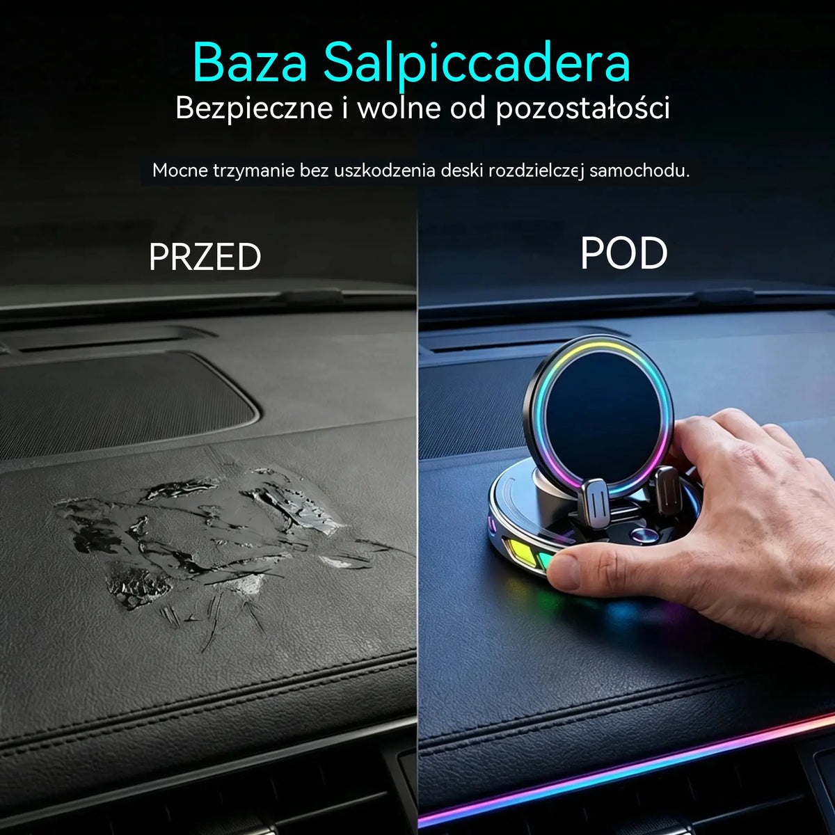🚗 Uchwyt Samochodowy 15W z Automatycznym Zaciskiem 📱 Bez Kabli, Bez Wypadania, Obsługa Jedną Ręką ⚡