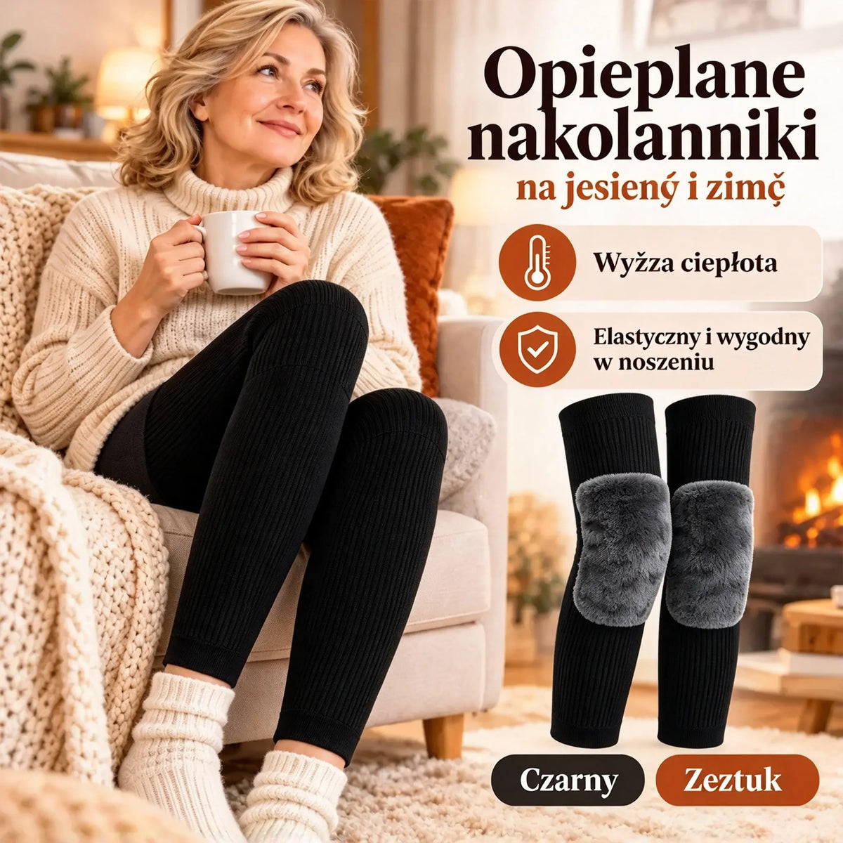 ❄️ Ciepłe Ocieplacze na Kolana i Nogi 🦵 | Przedłużony Model z Miękkim, Puszystym Futerkiem 🔥 Idealne na Mroźne Dni!