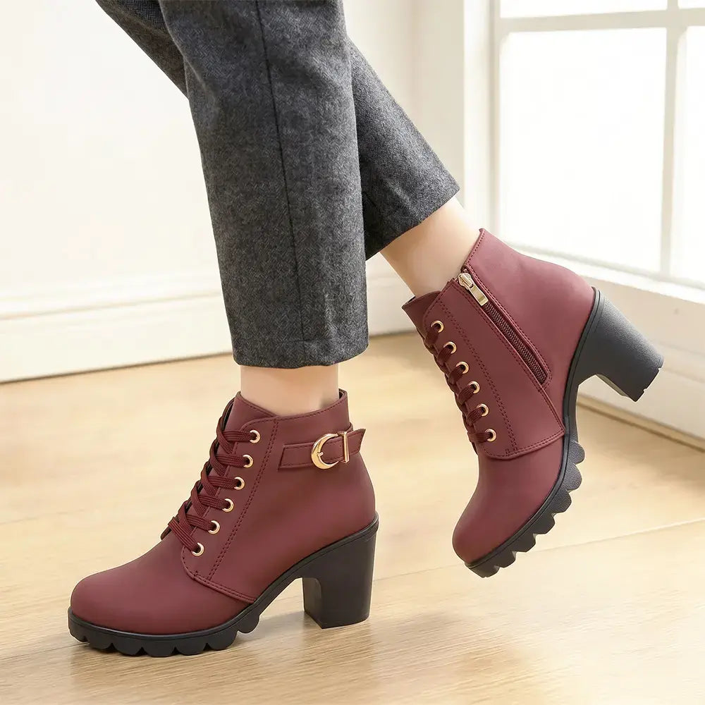 👢✨ Damskie Botki na Słupku 35–42 | Wygodne i Eleganckie na Cały Dzień