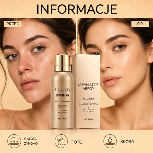 💄 Podkład w sprayu ✨ Mocne krycie, lekki efekt, wodoodporny i odporny na pot 💖 Naturalna cera bez efektu maski!