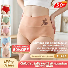 💖Ultima zi 50% reducere - 【Cumpărați 3, primiți 3 gratuit】Bumbac pur de înaltă talie mare de bumbac plus dimensiunea de ridicare a șoldului chiloți de ridicare[40-100KG]